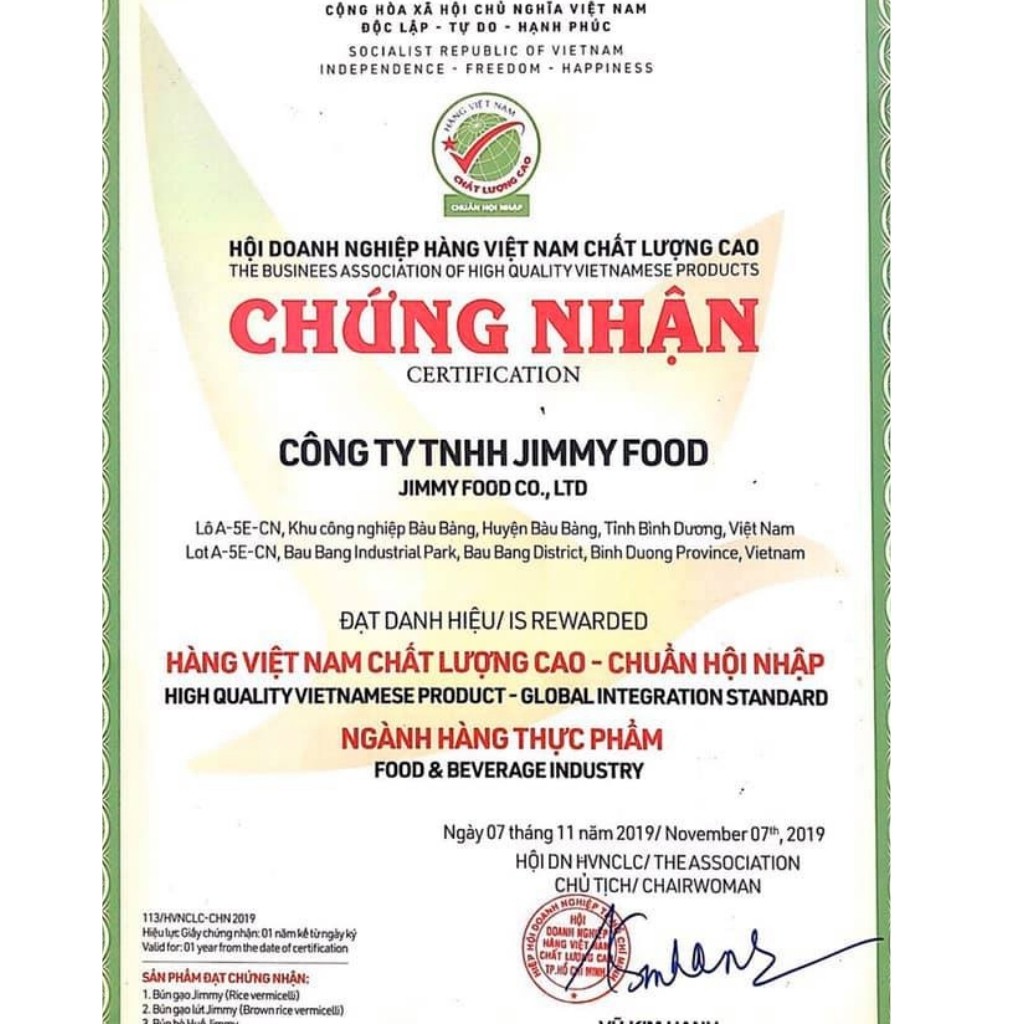 Bún bò Huế Jimmy nguyên thùng 16 gói 250g  hàng xuất khẩu châu Âu, date luôn mới