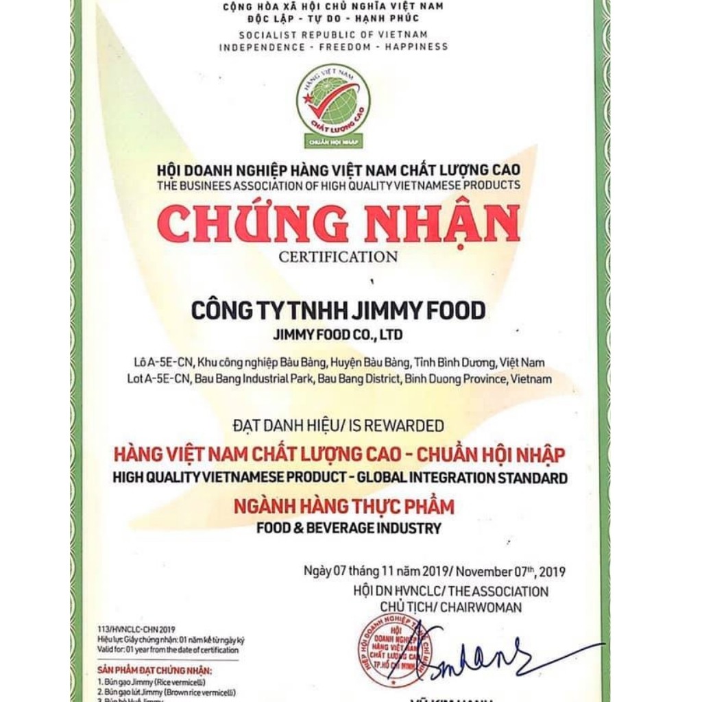 Bún gạo lứt Jimmy thùng 16 gói 250g hàng chuẩn xuất khẩu, date mới nhất