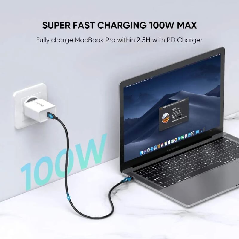1m 3.1 gen 2 cáp usb 2 đầu type c 5A hợp kim mạ nickel Ugreen 50232 US266 | BigBuy360 - bigbuy360.vn