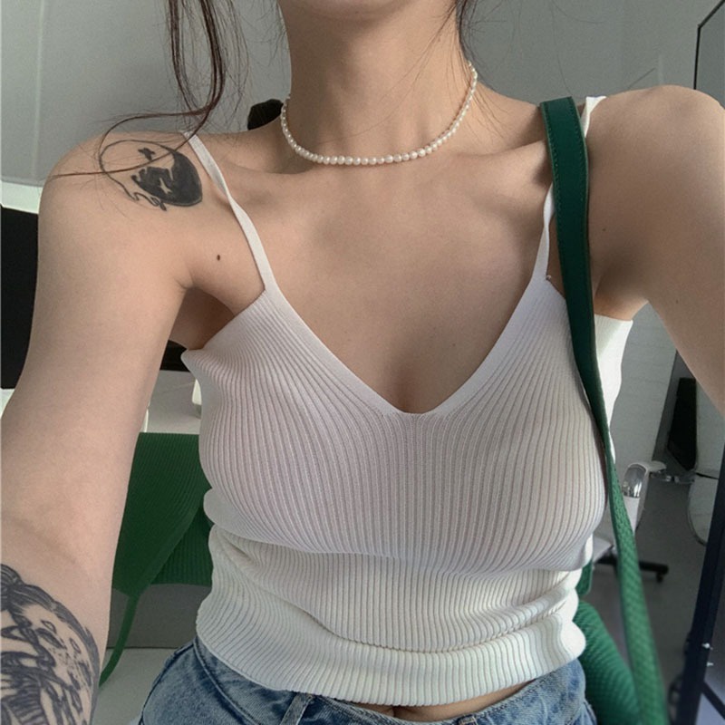 Áo Dệt Kim Hai Dây Màu Sắc Thời Trang Cho Nữ