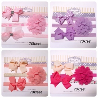 Set 3 băng đô hoa dễ thương cho bé sơ sinh