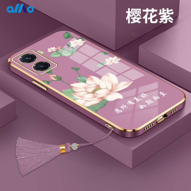 Vivo Ốp Điện Thoại Chống Sốc Hình Hoa Sen Cho Vivoy29 5g y17s y02 v21s y02s y35 4g y30 5g y16 5g y01a y77 5g y77 y75 Y55G