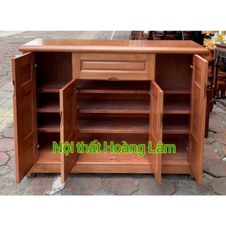 Tủ giầy gỗ xoan đào 4 cánh chớp