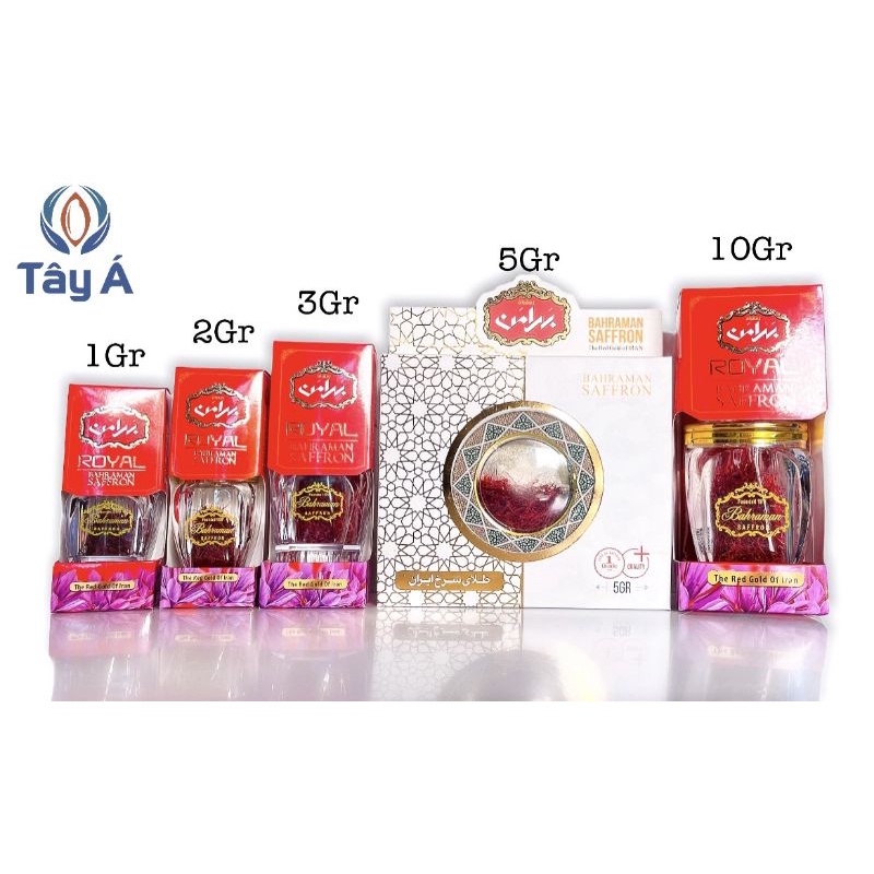Nhụy Hoa Nghệ Tây Saffron Tây Á, Chính Hãng Bahraman, Nhập Khẩu Chính Ngạch Royal Iran, Sợi To,Dài Đỏ Đẹp