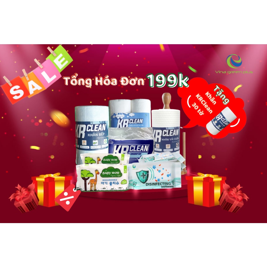 [MUA 1 TẶNG 1] - [HOT SALE] Khăn Cuộn KR Clean trắng 100 tờ MUA 1 TẶNG 1 - Combo &quot;NHÀ BẾP TIỆN LỢI&quot;