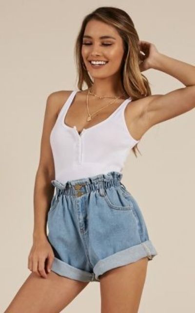 QUẦN ĐÙI JEAN LƯNG THUN | BigBuy360 - bigbuy360.vn