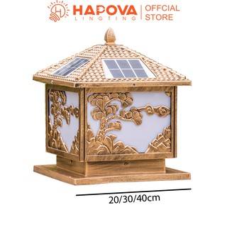 Đèn trụ cổng năng lượng mặt trời CÂY TÙNG HAPOVA TC 7008 cỡ 400mm
