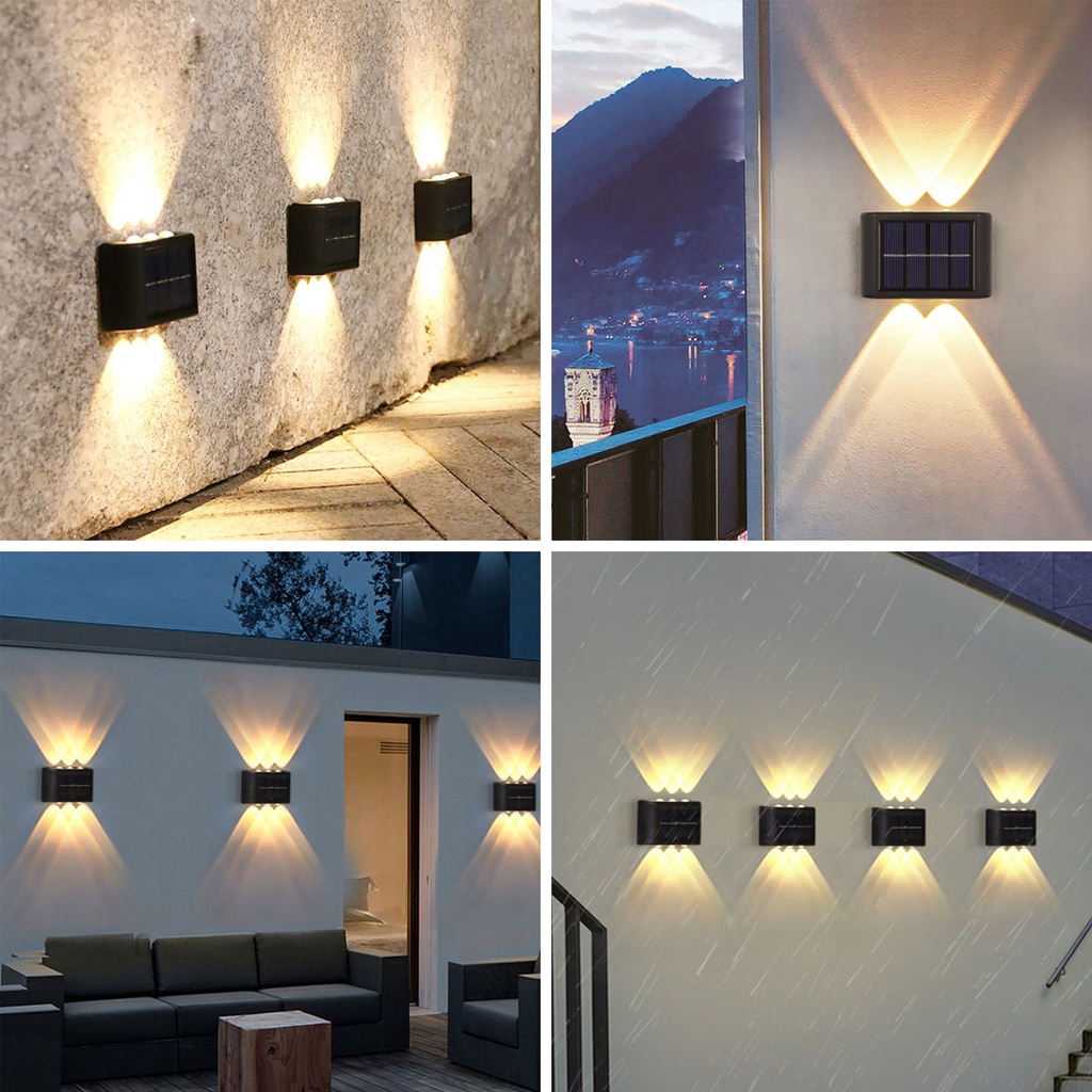 Đèn LED Gắn Tường Sử Dụng Năng Lượng Mặt Trời Chống Nước Tiện Lợi