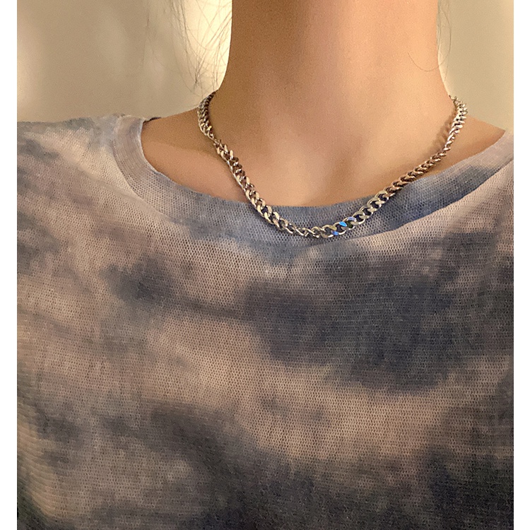 Vòng cổ Hai Sợi Dạng Chuỗi Đính Chữ W Phong Cách Hip Hop Đơn Giản Dễ Phối Đồ