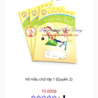 Bộ vở luyện chữ đẹp lớp Một 40k và set 10 vở ô ly 75k