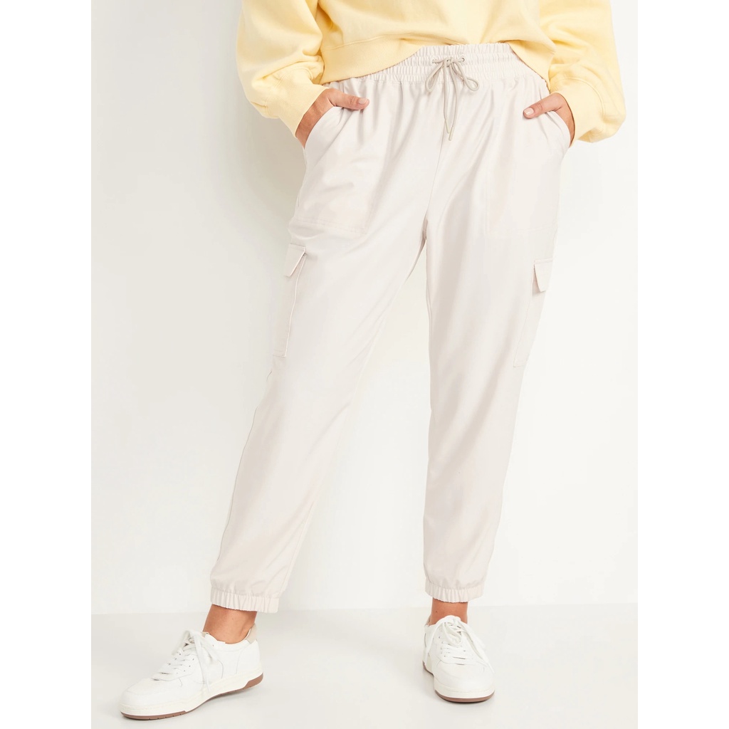 Quần jogger chất cotton màu trắng ngà xuất khẩu có big size