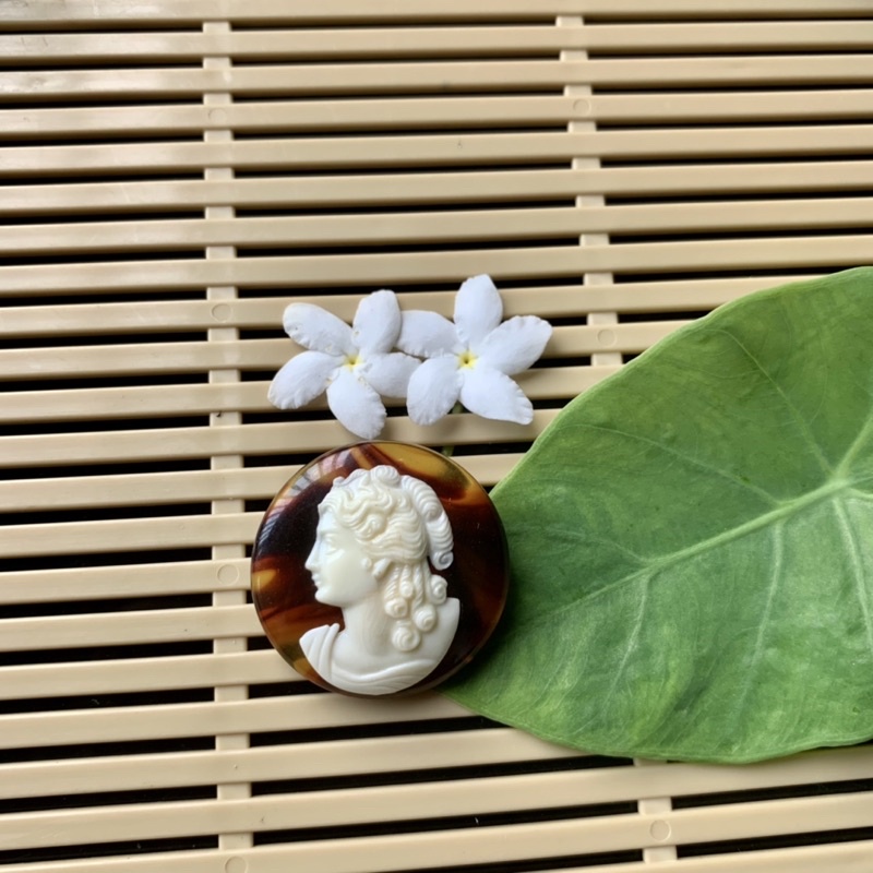 Cài áo cô gái cameo nhựa hàng Si Nhật