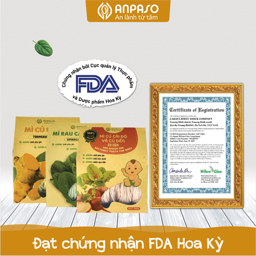 Mì Củ Nghệ Tự Nhiên Nguyên Chất Anpaso 120G, Ăn Chay, Giảm Cân, Tốt Cho Hệ Tiêu Hóa