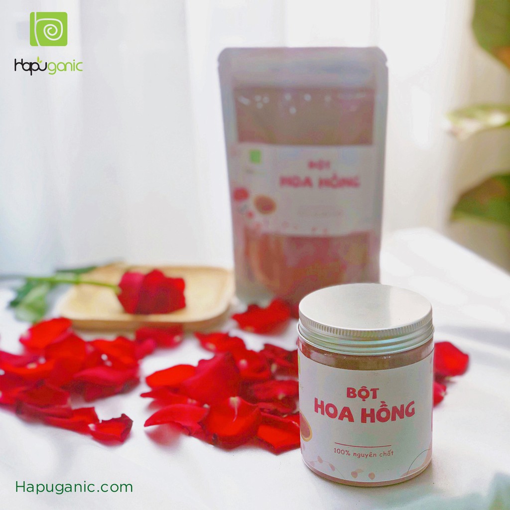 Bột Hoa Hồng Hapu Organic sáng da, giảm mụn handmade