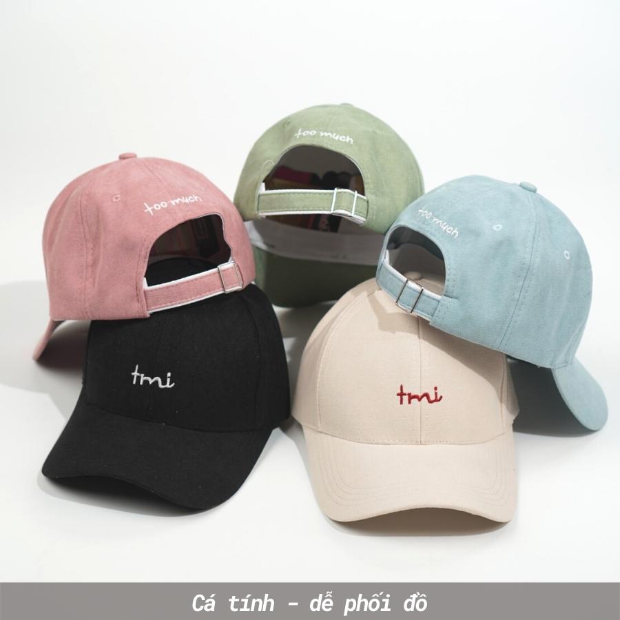 Mũ lưỡi trai Unisex  Nón kết Ulzzang thêu chữ Tmi chất nỉ nhung cao cấp Molly Fashion – NK14