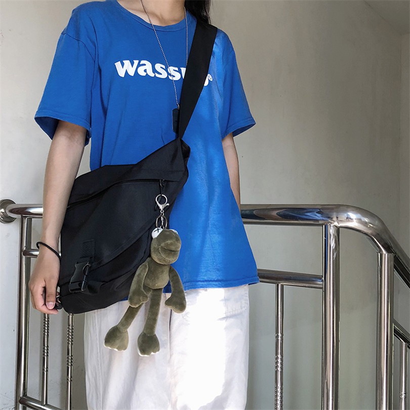 [Spot] Miễn Phí Vận Chuyển Ảnh Thật Túi Đeo Một Bên Vai Phong Cách Hàn Quốc Cổ Điển 12088 Ếch Dáng Dài