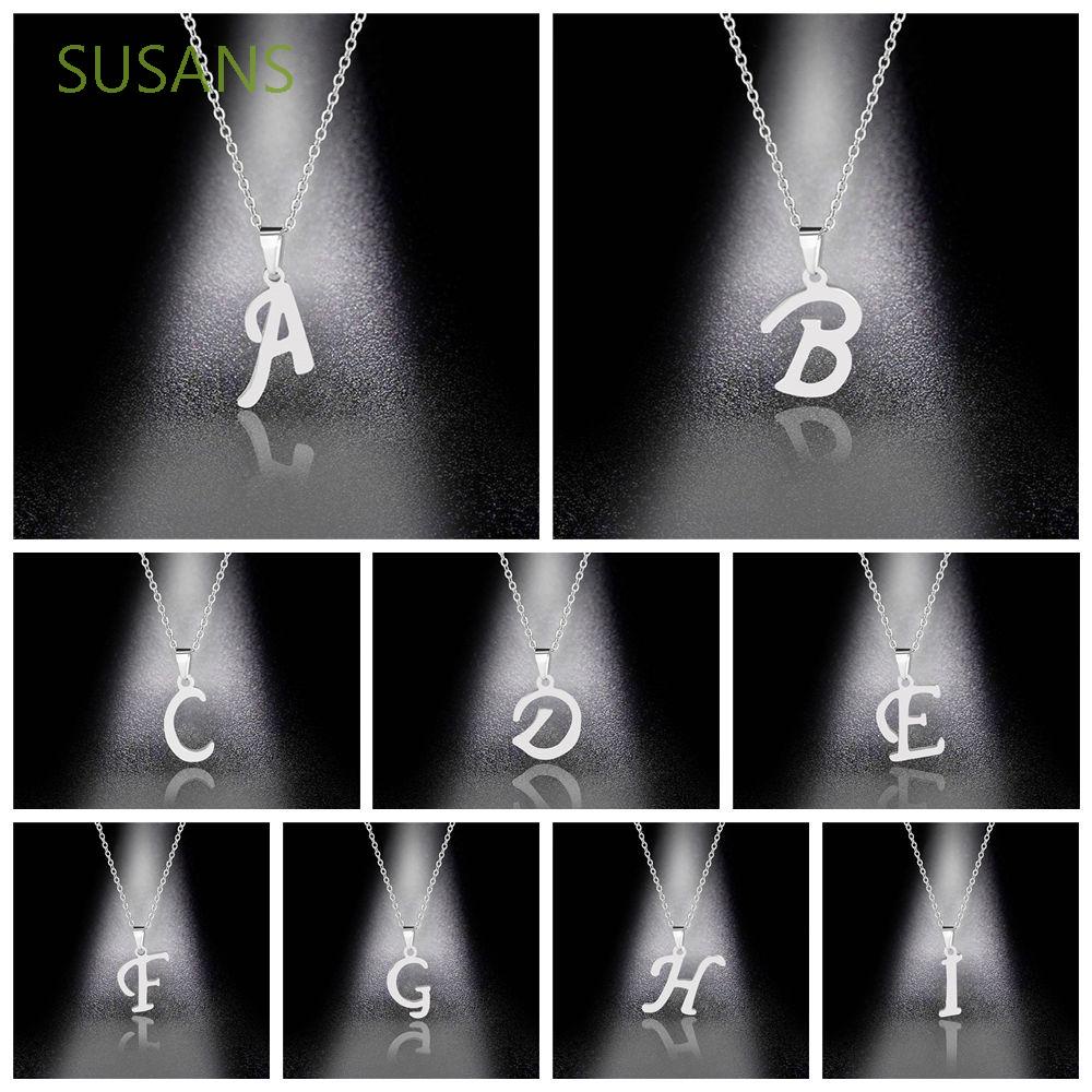 SUSANS Thời trang 26 chữ cái Vòng cổ Mặt dây chuyền Kim loại Trang sức nữ tối giản