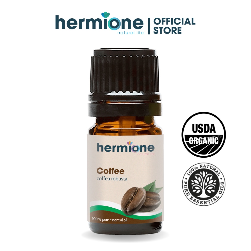 Tinh Dầu Cà Phê Coffee Hermione Natural Life, 100% Thiên Nhiên Nguyên Chất, Thơm Dịu Nhẹ, Xông Thơm Phòng, Có COA