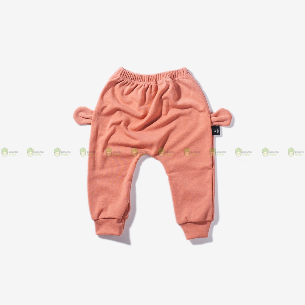 Quần Bé Trai, Bé Gái KIMCHIBABY Vải Len Gân Hoạ Tiết Tai Thú 3D, Quần Dài Cho Bé Mặc Thu Đông KWQTD2201