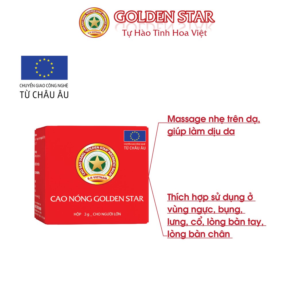 Cao Sao Vàng Golden Star Giảm Cúm Nhức Đầu Sổ Mũi - Tự Hào Tinh Hoa Việt