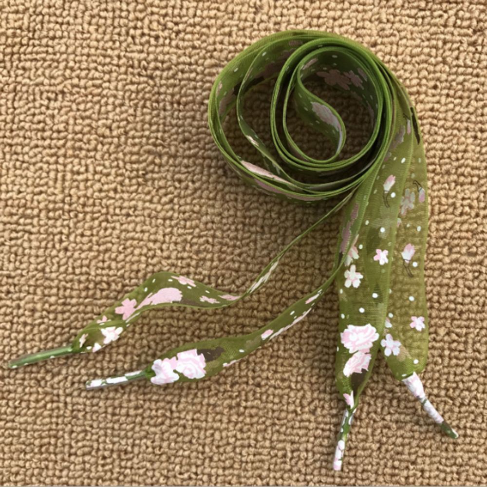 1Pair 120CM Snowflake Yarn Flat Satin Silk Ribbon Shoelaces Shoe Laces Sneaker Party Sport Shoes Lace Strings