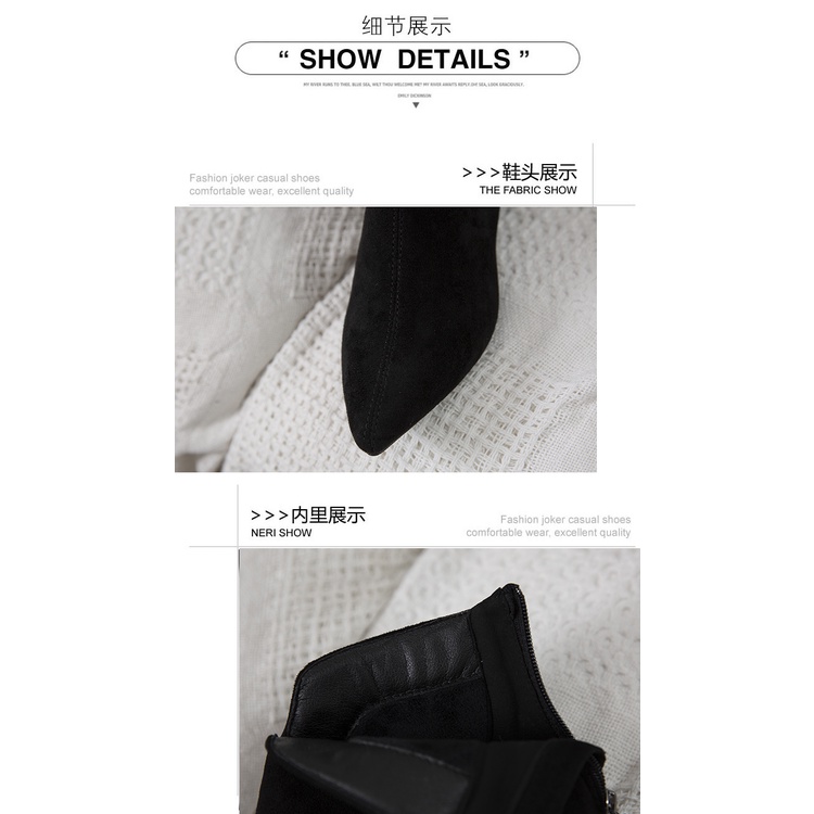 Giày bốt martin cổ thấp đế dày phối dây kéo phía sau thời trang thu đông cho nữ 202