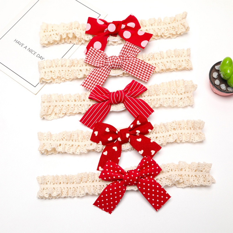 Bộ 2 Đôi Vớ Cotton Chống Trượt Đính Nơ Đỏ Dễ Thương Cho Bé