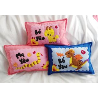 Bộ 3 gối handmade gia đình bố mẹ con - rồng rắn dê