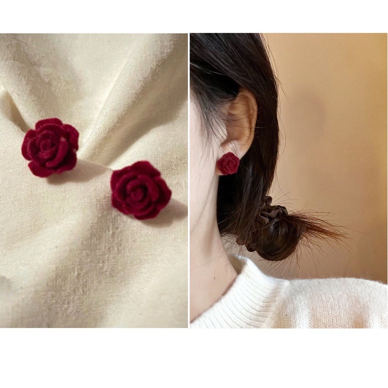 Đôi khuyên tai hình hoa hồng xinh xắn cho nữ