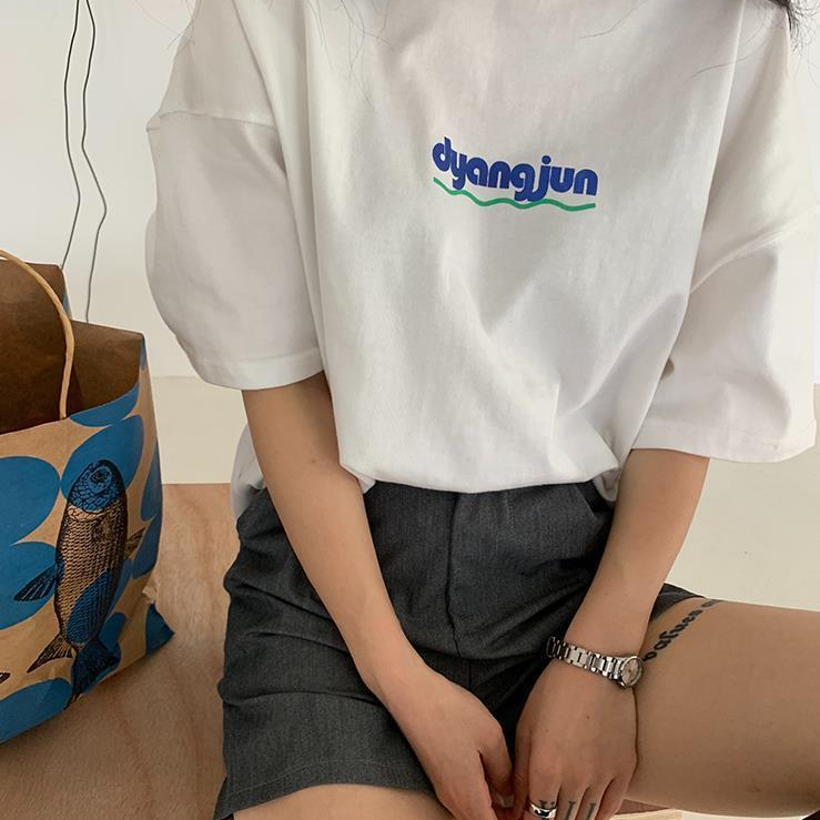 Áo Thun Nữ Ngắn Tay Cổ Tròn Thời Trang Hàn