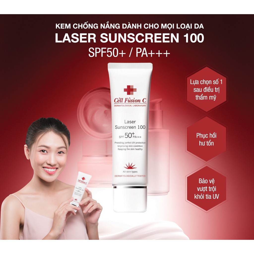 Kem chống nắng Cell Fusion C Laser Sunscreen 100 SPF50+/PA+++ TẶNG mặt nạ Sexylook (Nhập khẩu)