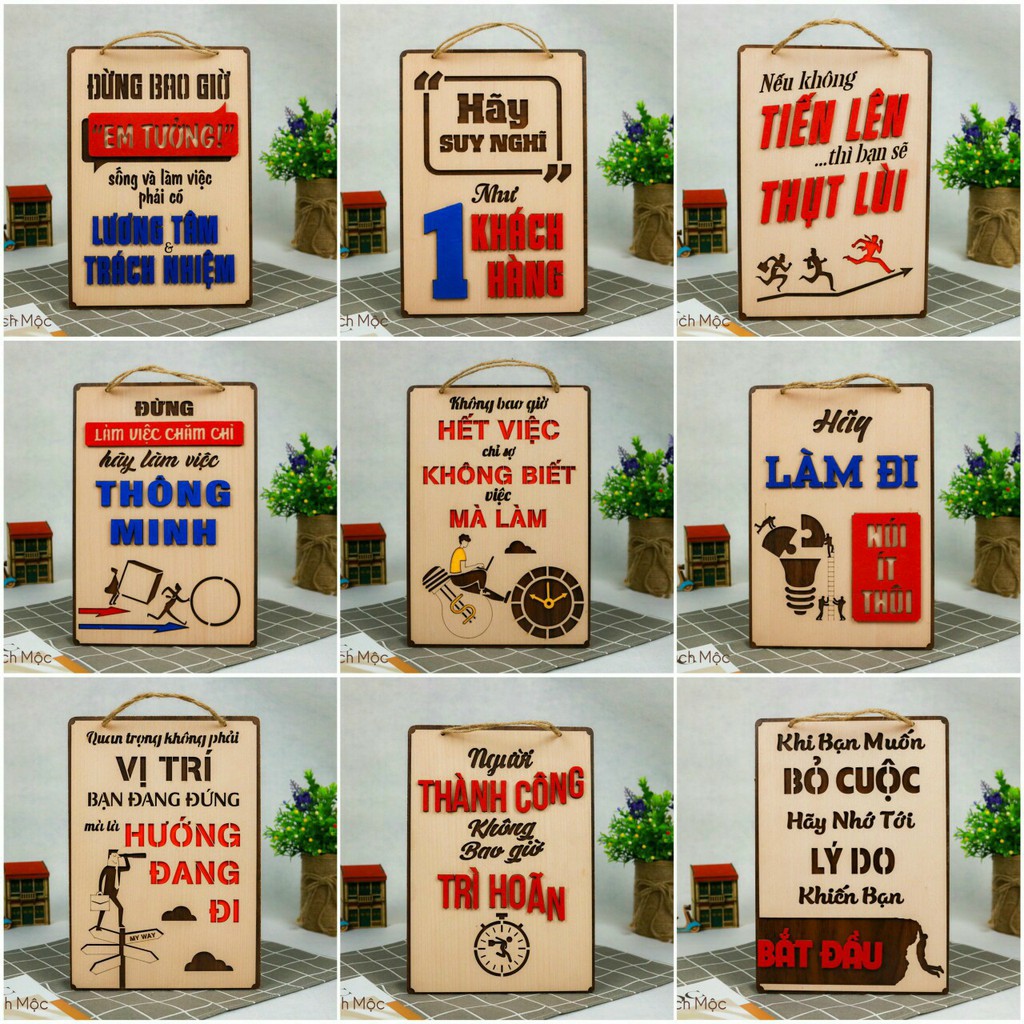 Bảng treo chữ slogan bảng động lực nhiều mẫu