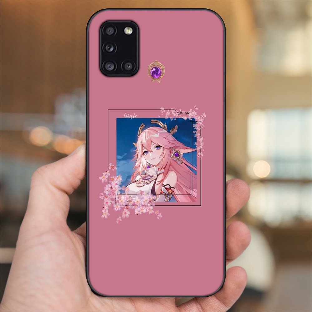 Ốp lưng Samsung A31 viền đen in hình Yae Miko Genshin Impact