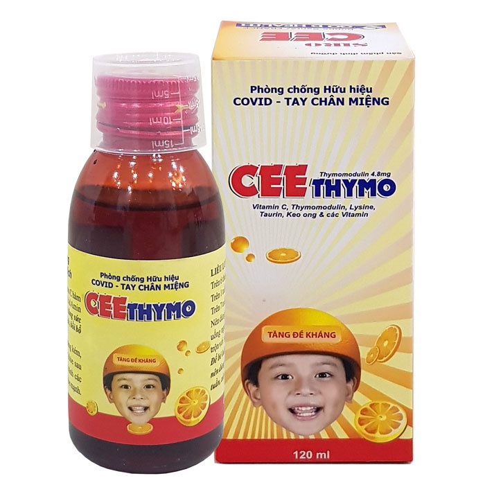 Cee Thymo - hỗ trợ tăng sức đề kháng, giúp bổ sung các Acid Amine (Lysin, Taurin) và các Vitamin (Chai 120ml)