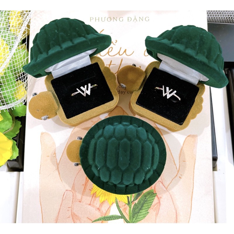 Nhẫn W- kèm hộp rùa siêu hot_WangYiBo siêu xinh_Shop CAM KẾT BẠC cao cấp chuẩn 100%