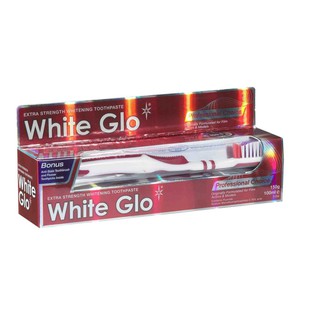 Kem đánh răng làm trắng sáng răng White Glo Professional Choice Đỏ 150g kèm bàn chải đánh răng White Glo chung bộ