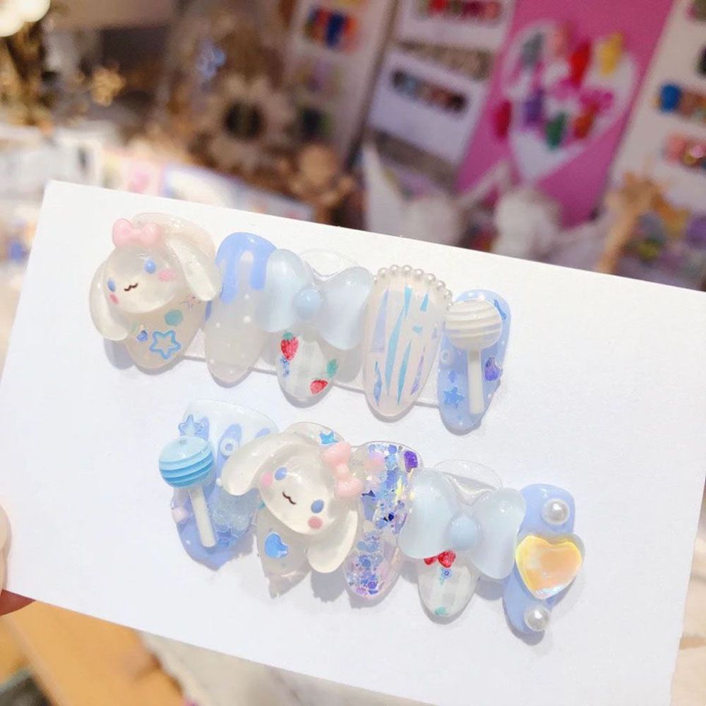 [Hàng mới về] Hạt Phụ Kiện Trang Trí Móng Tay Hình Chú Cún Tai To Bằng Nhựa Resin Bền Bỉ Màu Trong Suốt Đáng Yêu
