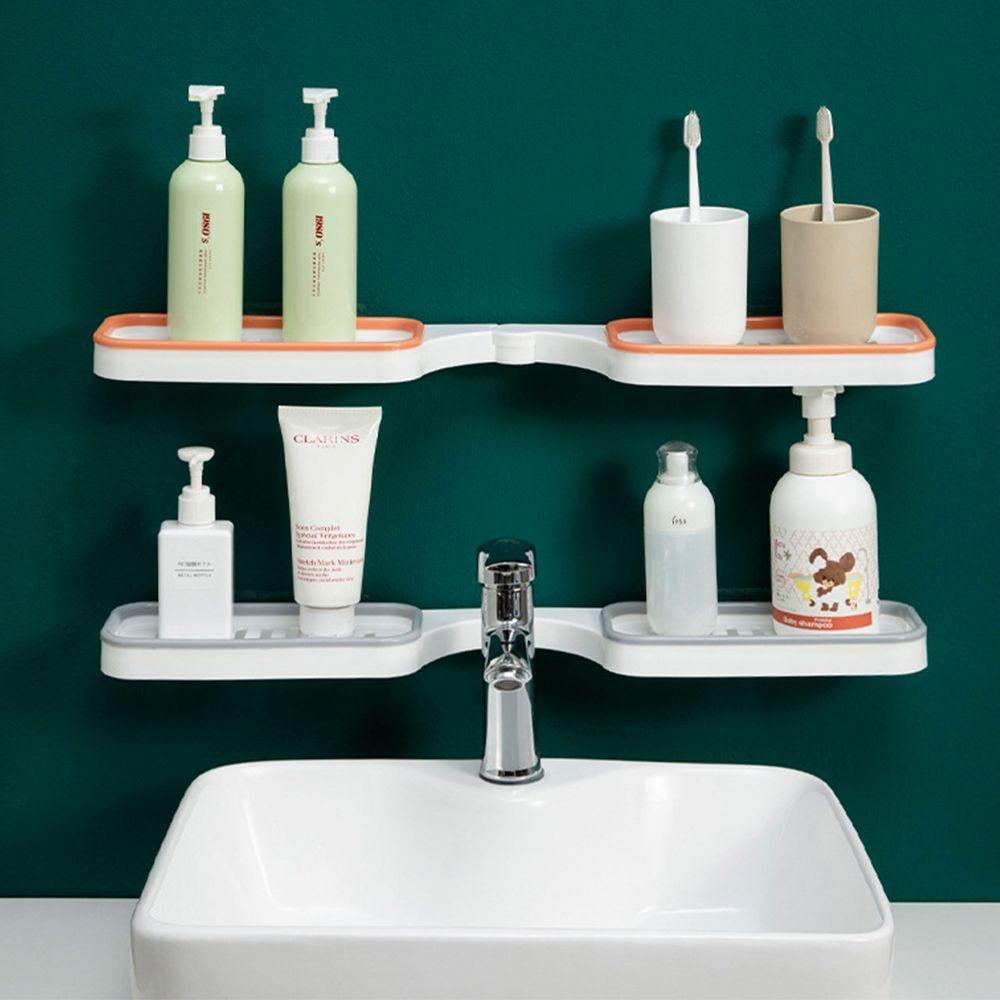 JARRED 1 Giá Đựng Đồ Dùng Gắn Góc Tường Bằng PP Không Cần Khoan Lỗ 180 Độ Tiện Dụng°/90° Dụng Cụ Gia Dụng Có Thể Xoay Được