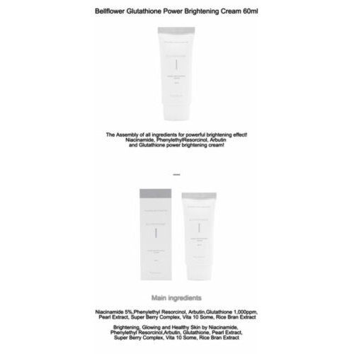 Kem làm sáng da BELLFLOWER glutathione tăng cường 60ml