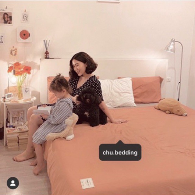 [FREESHIP] Bộ chăn ga gối Cotton đũi: màu cam phối beige | BigBuy360 - bigbuy360.vn