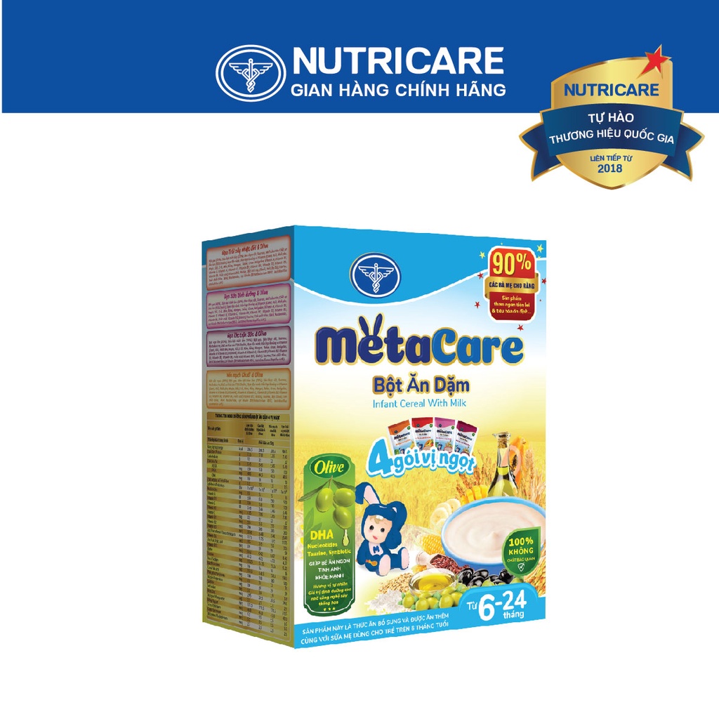 Bột ăn dặm Nutricare Metacare 04 gói vị ngọt 200g