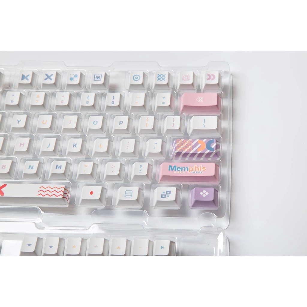 Memphis Keycaps 125Keys Bộ Phím Rời PBT 125 Phím Cho Bàn Phím 61 / 87 / 104 / 108Mechanical Keyboard Keycap Set