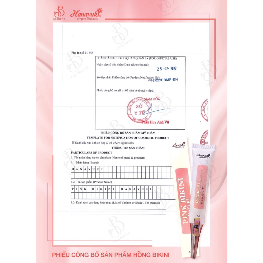 Kem Làm Hồng Vùng Bikini Hana - Pink Bikini Hanayuki Chính Hãng - 8936205370391