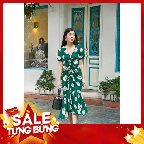 Đầm suông đuôi cá rút dây IFU 06-2872 -Hàng nhập khẩu