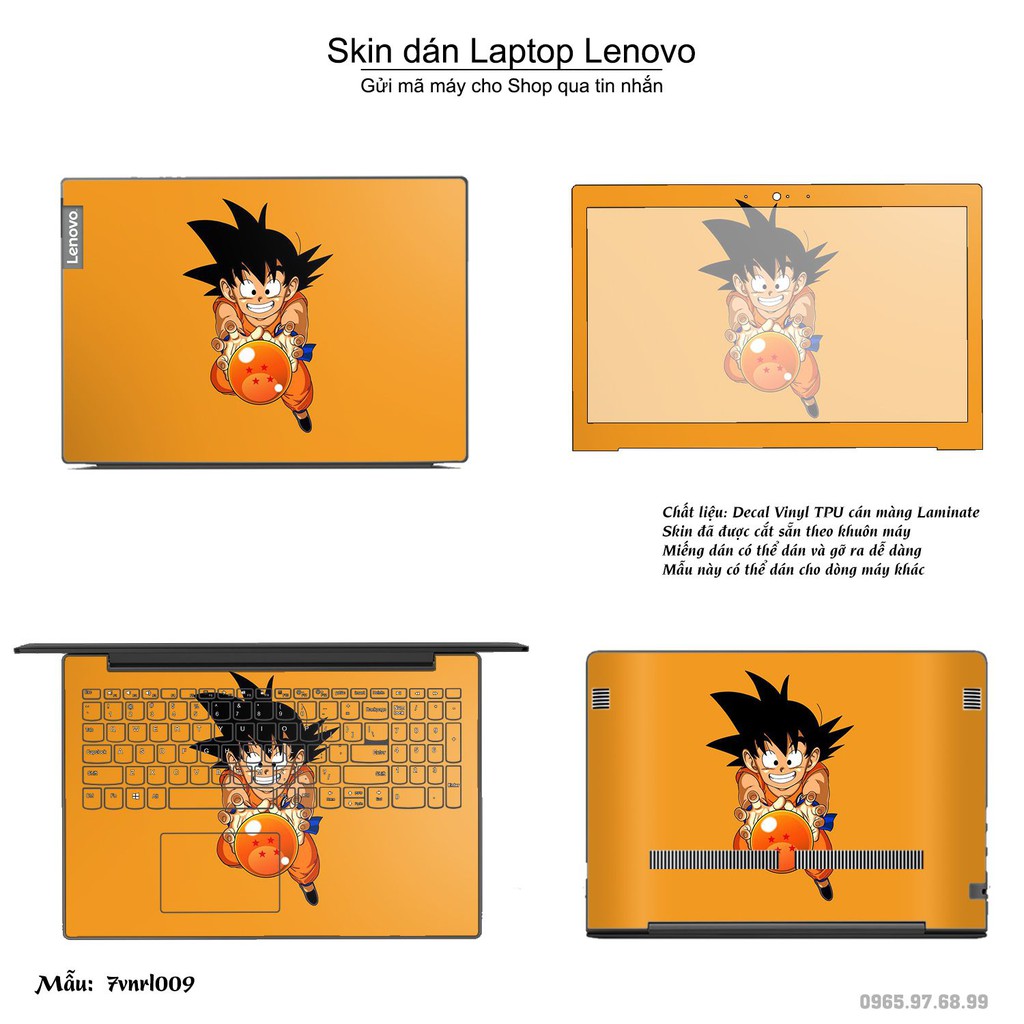Skin dán Laptop Lenovo in hình Dragon Ball (inbox mã máy cho Shop)