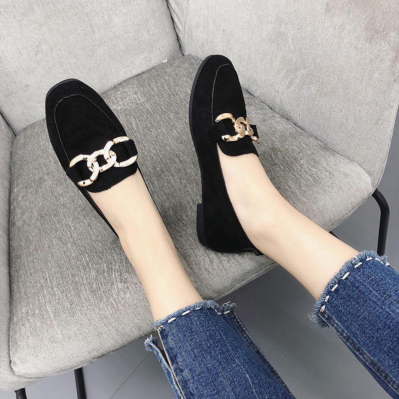 Giày lười da lộn phong cách Hàn Quốc trẻ trung dành cho nữ