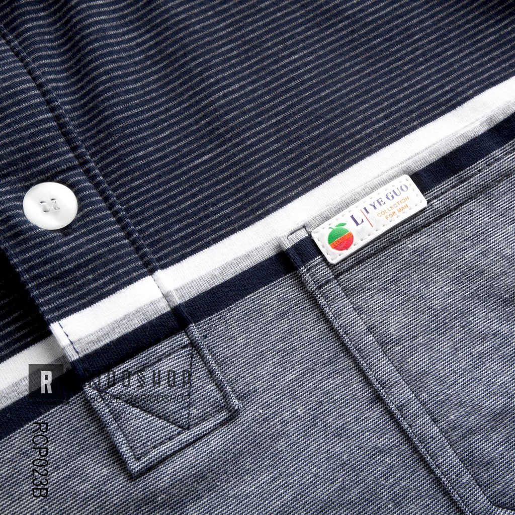 Áo thun nam có cổ có túi trung niên sọc dệt hàng cao cấp RCP023B - áo polo nam cotton Riooshop | BigBuy360 - bigbuy360.vn