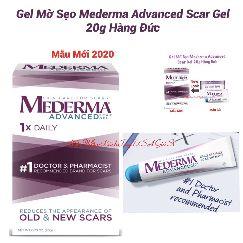 [Hàng Đức]Gel Mờ Sẹo Mederma Advanced Scar Gel 20g