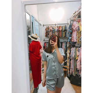 Đồ Bộ Mặc Nhà_ Phi Lụa Loại 1_ Tay Ngắn Quần Đùi Nơ