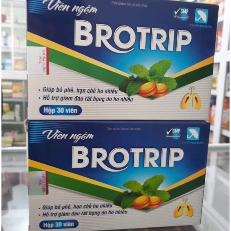Viên ngậm ho Brotrip- Giảm đau rát họng, giảm đờm, giảm ho